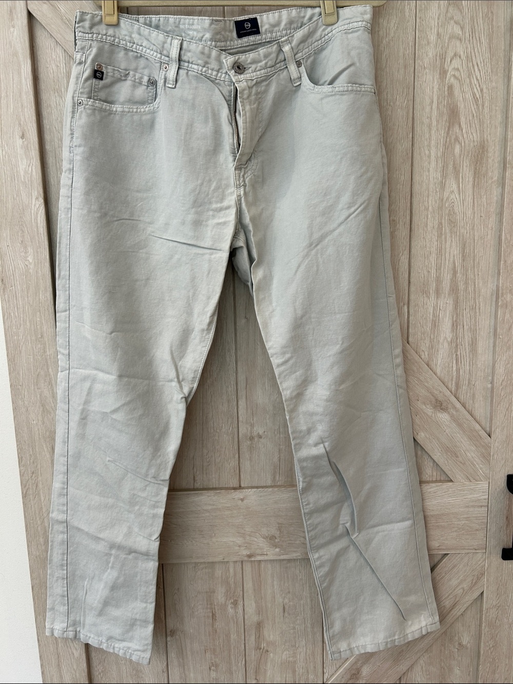 Ag Adriano Goldschmied Pale Gray Straight Chinos - Picture 1 of 5